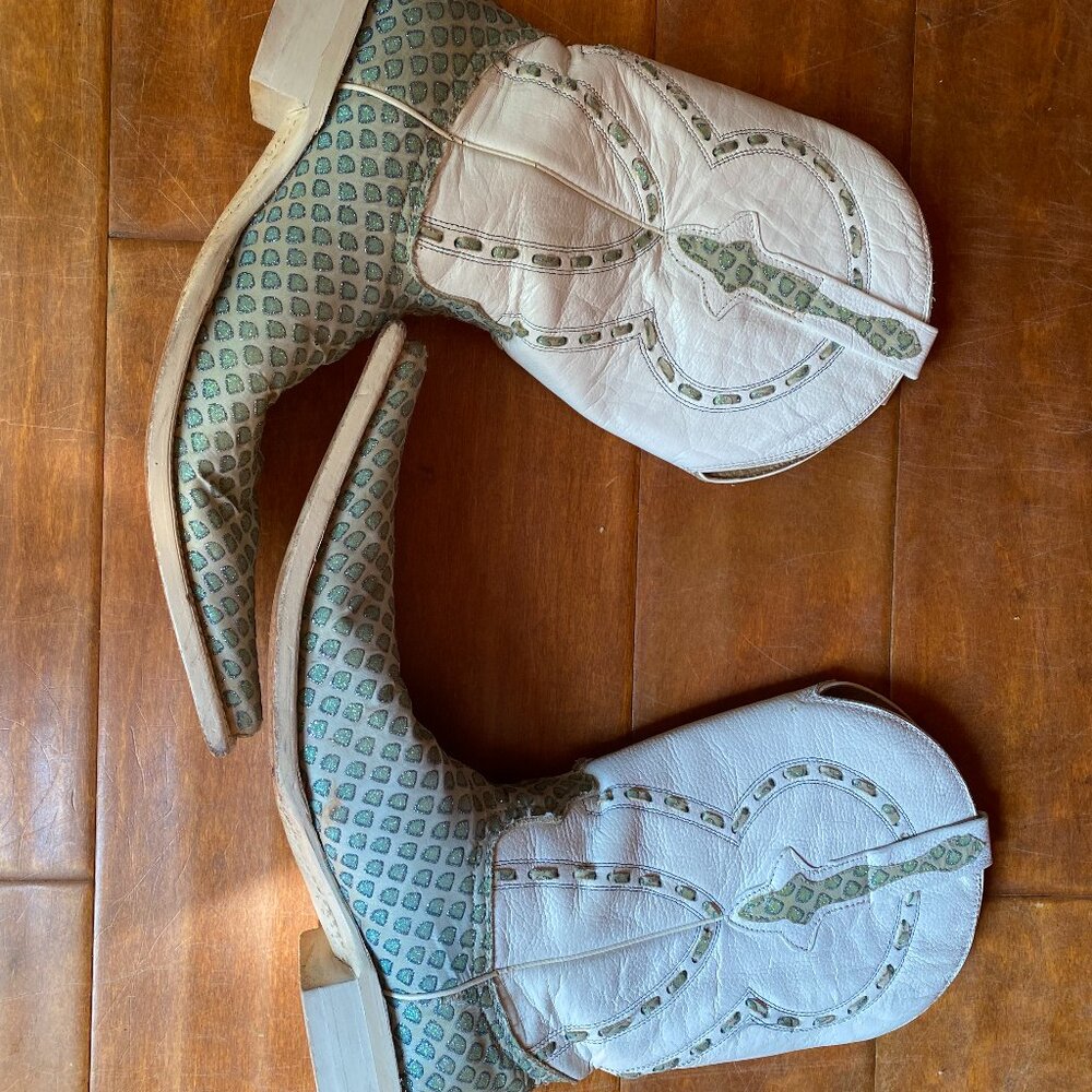 El General 1901 Fancy Dress Boots,  Extra Pointy Toe, Teal